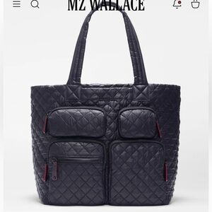 MZ Wallace Black Large Metro Travel Tote